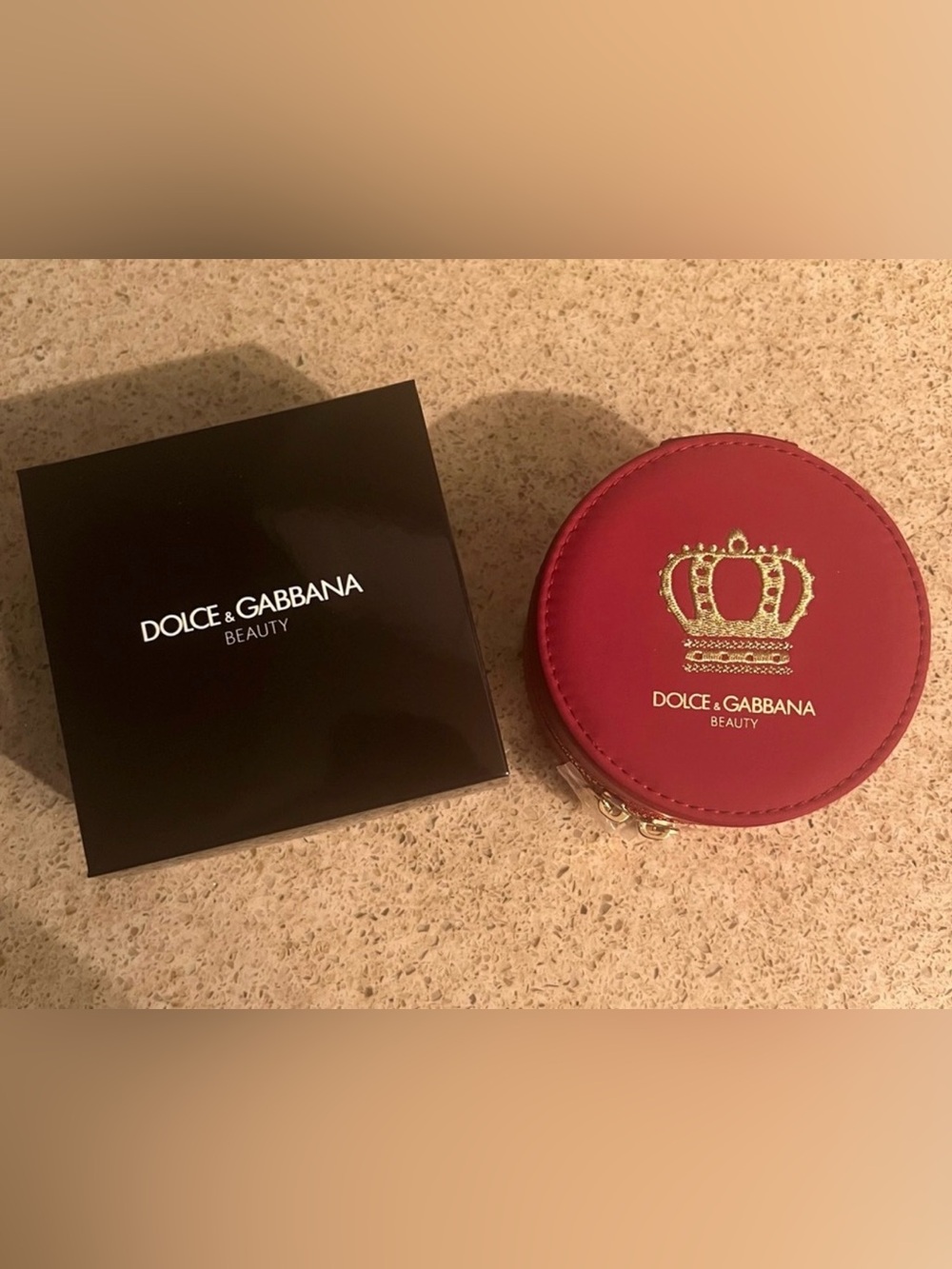 Dolce & Gabbana Beauty Round Jewelry Box Burgundy